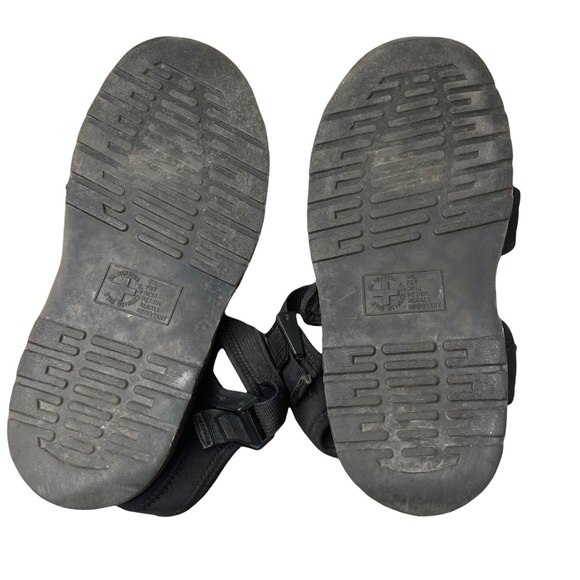 Dr. Martens Airwair Black Fabric/Leather Platform Sandals Unisex 9M/10WPre-Owned - Picture 6 of 12